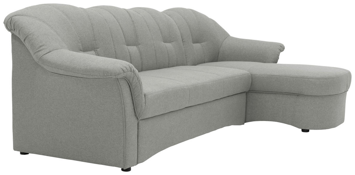 ECKSOFA in Webstoff Silberfarben  233/142 cm  - Silberfarben/Schwarz, KONVENTIONELL, Kunststoff/Textil (233/142cm) - MID.YOU