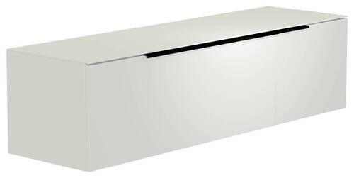 LOWBOARD in 160/41/45 cm - Schwarz/Weiß, Design, Glas/Holzwerkstoff (160/41/45cm) - Moderano