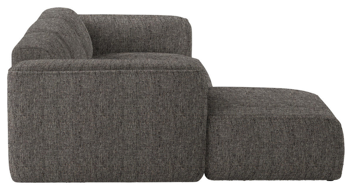 ECKSOFA  in Webstoff Dunkelbraun  171/290 cm  - Dunkelbraun/Schwarz, Design, Kunststoff/Textil (171/290cm) - home24