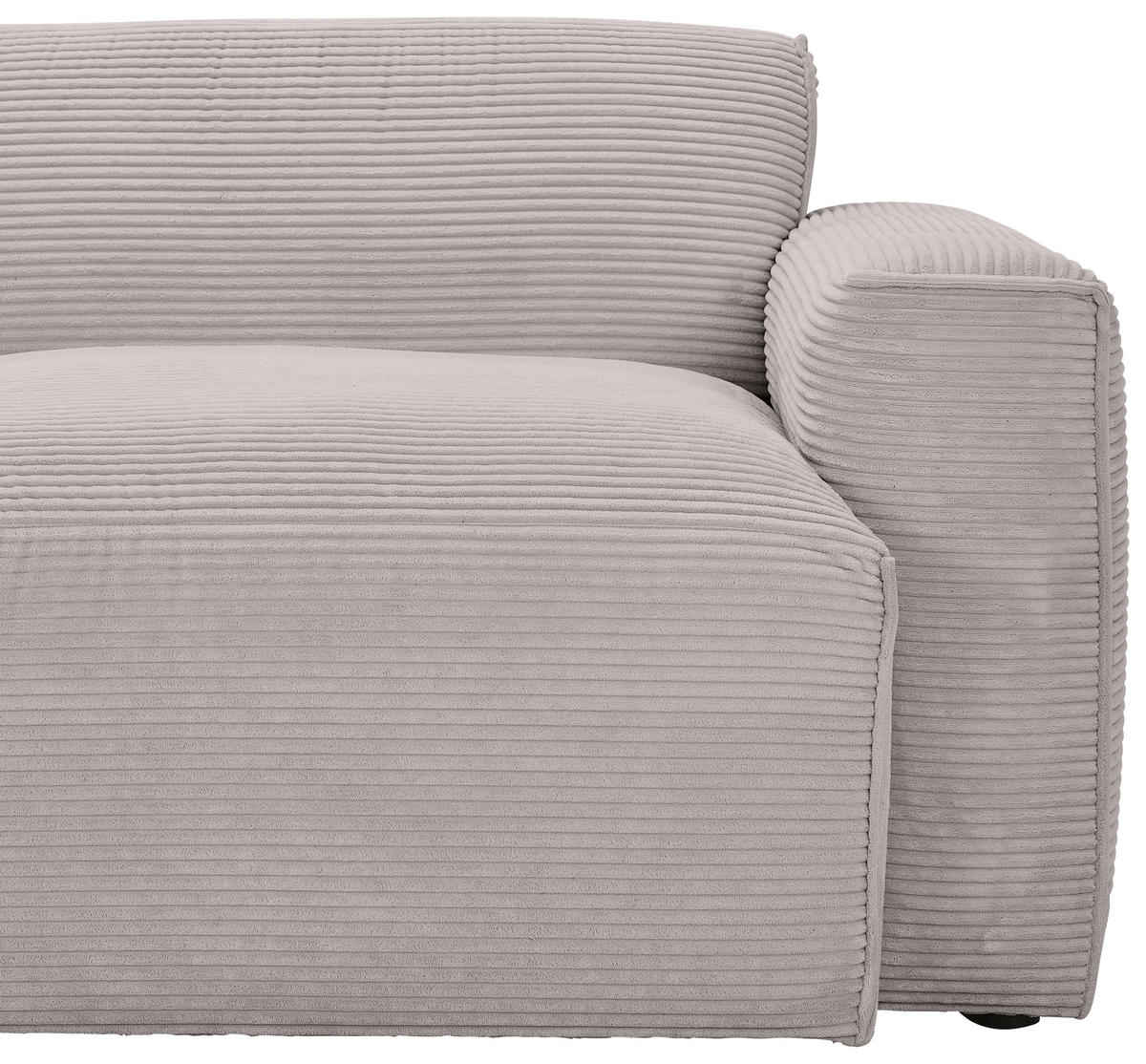 ECKSOFA in Cord Taupe  - Taupe/Schwarz, Design, Kunststoff/Textil (196/303cm) - Livetastic