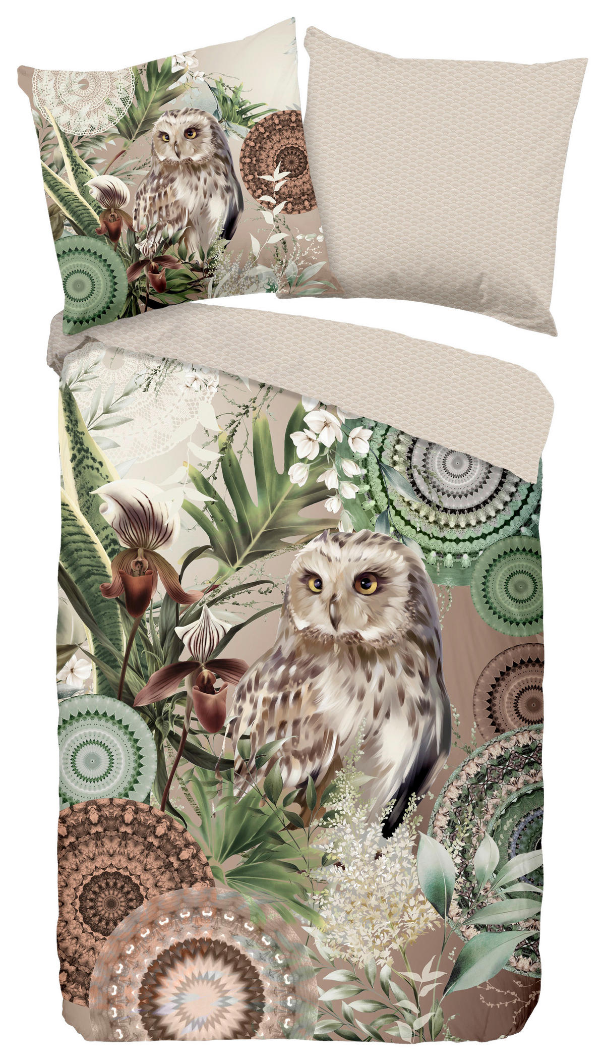 WENDEBETTWÄSCHE Kirja Biber 155/220 cm  - Beige/Braun, Design, Textil (155/220cm)