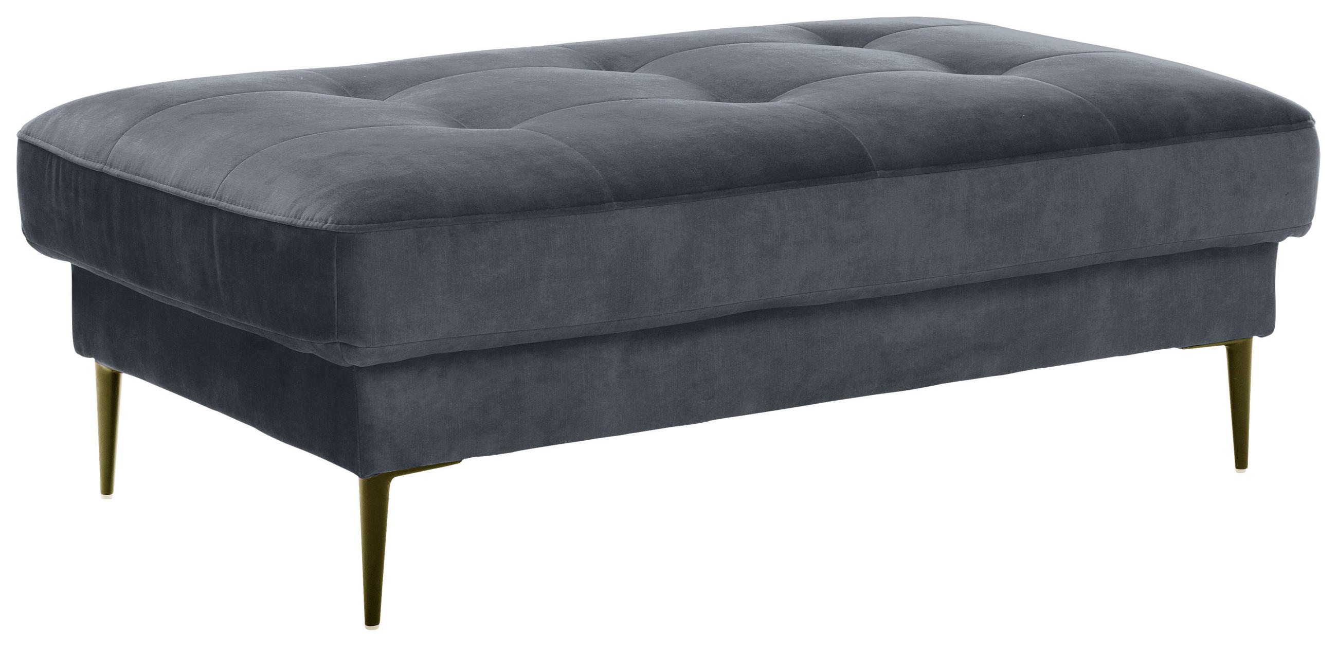 HOCKER in Textil Blaugrau  - Blaugrau/Schwarz, Modern, Textil (125/42/72cm) - Trendmanufaktur