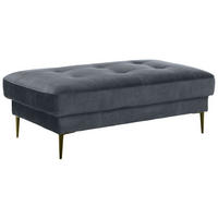 HOCKER in Textil Blaugrau  - Blaugrau/Schwarz, Modern, Textil (125/42/72cm) - Trendmanufaktur