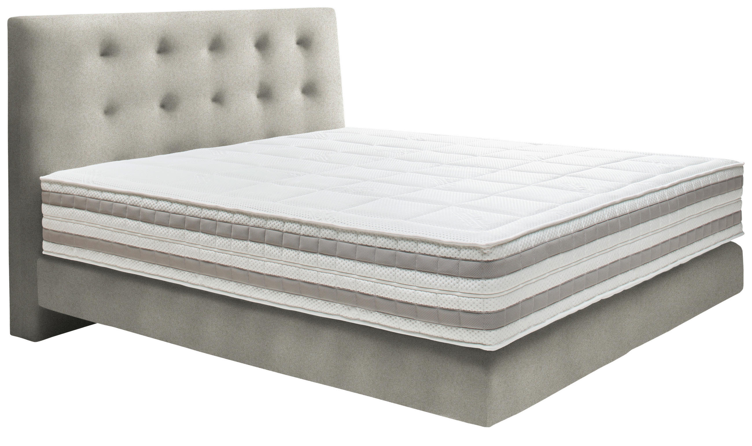 BOXSPRINGBETT 160/200 cm  in Beige  - Beige, KONVENTIONELL, Holz/Textil (160/200cm) - Dieter Knoll