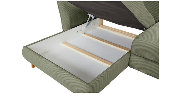 ECKSOFA in Cord Olivgrün 162/284 cm - Eichefarben/Olivgrün, KONVENTIONELL, Holz/Textil (162/284cm) - Carryhome