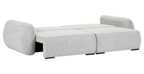 SCHLAFSOFA Flachgewebe Grau  inkl. Zierkissen, Rückenkissen, Bettkasten, Schlaffunktion, Rücken echt, Liegefläche im Originalstoff  - Schwarz/Grau, KONVENTIONELL, Kunststoff/Textil (250/74/92cm) - Carryhome
