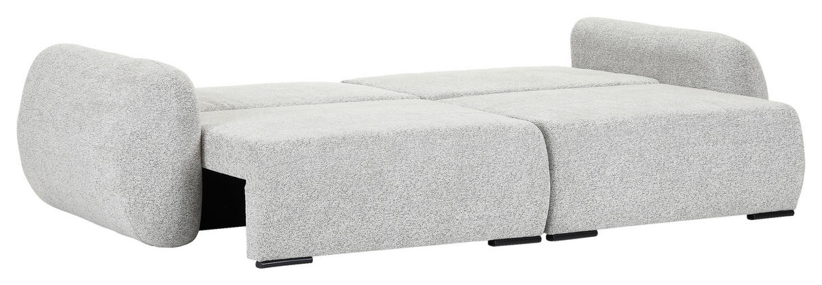 SCHLAFSOFA Flachgewebe Grau  inkl. Zierkissen, Rückenkissen, Bettkasten, Schlaffunktion, Rücken echt, Liegefläche im Originalstoff  - Schwarz/Grau, KONVENTIONELL, Kunststoff/Textil (250/74/92cm) - Carryhome