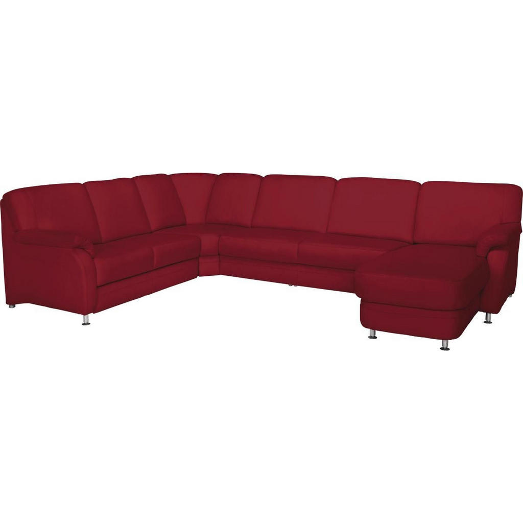 Thumbnail - Beldomo Premium Wohnlandschaft, Rot, Leder, Echtleder, Longlife-Leder, 6-Sitzer, U-Form, 329x239 cm, Goldenes M, erweite...