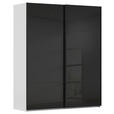 SCHWEBETÜRENSCHRANK 162/223/68 cm 2-türig Grau, Schwarz  - Schwarz/Grau, KONVENTIONELL, Glas/Holzwerkstoff (162/223/68cm) - Novel