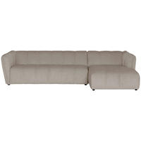 ECKSOFA LIVOLI in Chenille Creme  306/160 cm  - Creme/Schwarz, Design, Textil (306/160cm) - MID.YOU