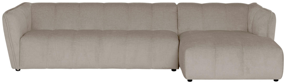 ECKSOFA LIVOLI in Chenille Creme  306/160 cm  - Creme/Schwarz, Design, Textil (306/160cm) - MID.YOU