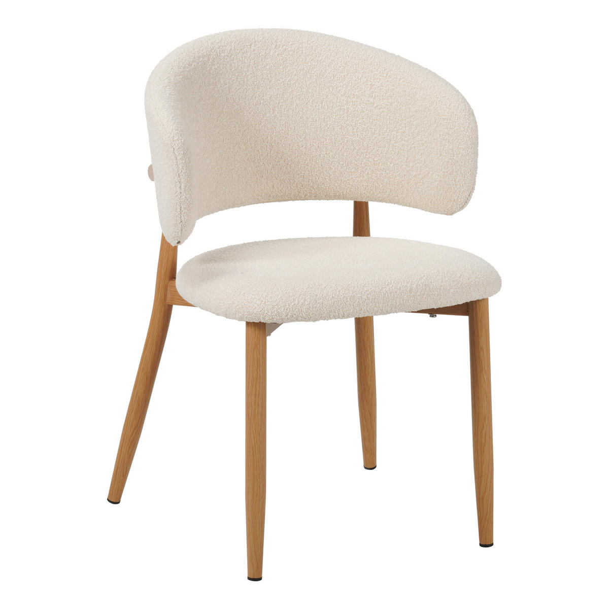 STUHL-SET 2 Stück  in Stahl Bouclé Metall, Textil  - Elfenbein, MODERN, Textil/Metall (54/79/54cm) - Livetastic