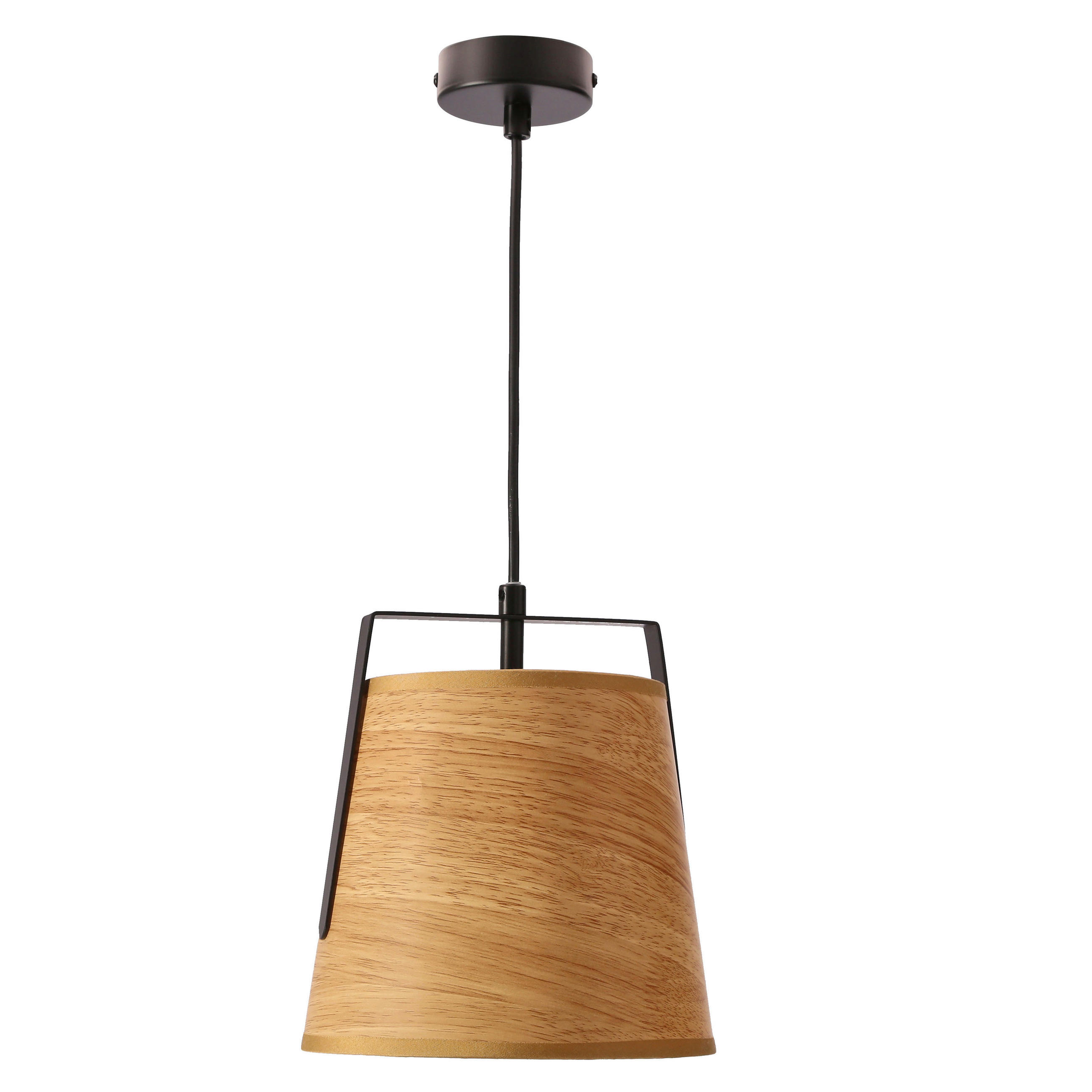 PENDELLEUCHTE 20/20/115 cm  - Eichefarben/Schwarz, Natur, Kunststoff/Metall (20/20/115cm)