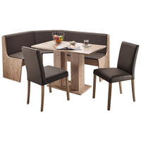 ECKBANKGRUPPE Lederlook, beschichtet Anthrazit, Eiche San Remo  - Anthrazit/Eiche San Remo, KONVENTIONELL, Textil (130/169cm) - Boxxx