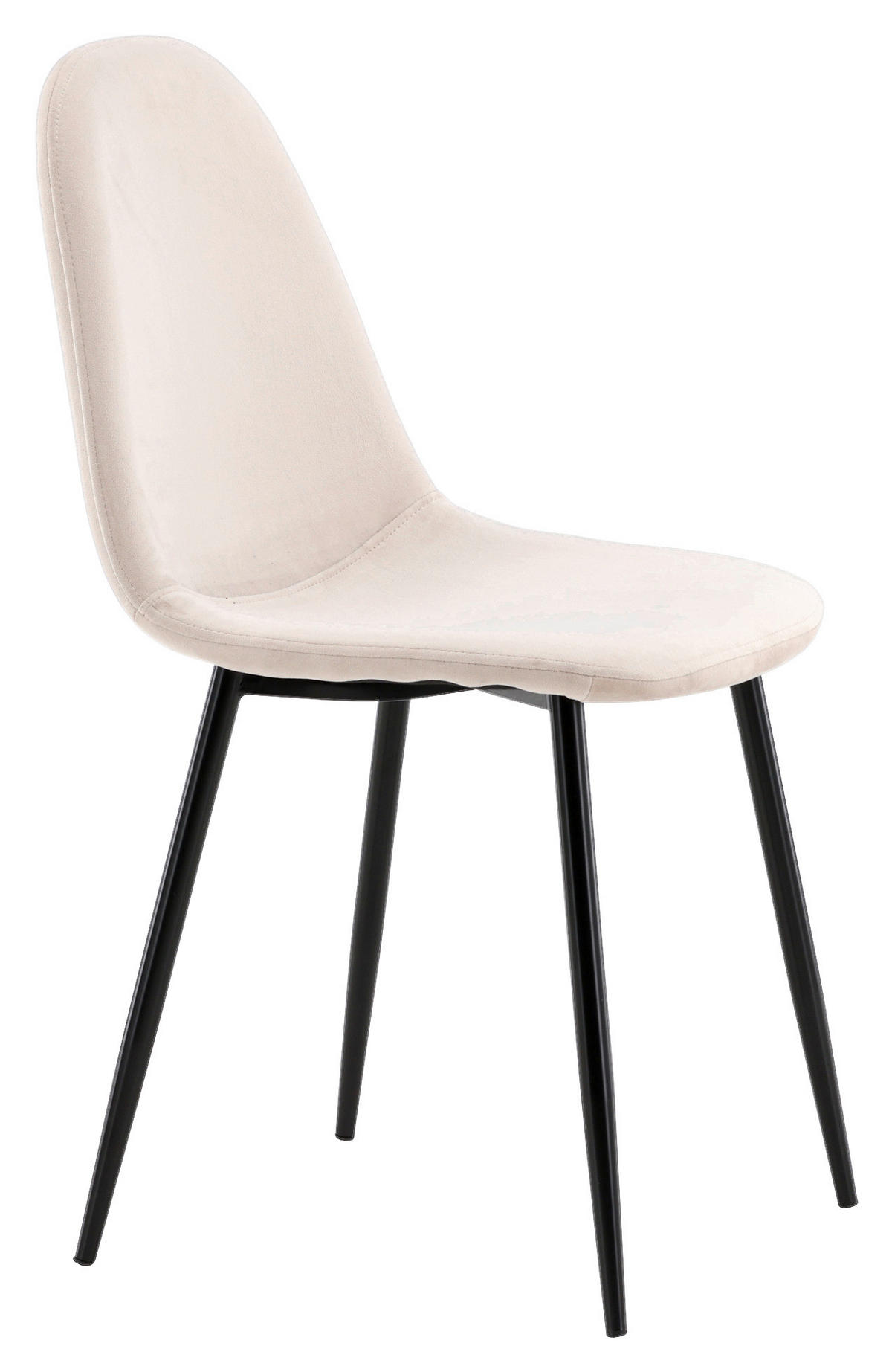 STUHL-SET 2 Stück  in Stahl Samt  - Beige/Schwarz, Design, Textil/Metall (44/88/53cm) - Livetastic