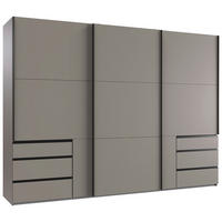 Dulap Cu Uși Culisante, 300/216/65 cm, gri, sahara - sahara/negru, Modern, metal/material pe bază de lemn (300/216/65cm) - MID.YOU