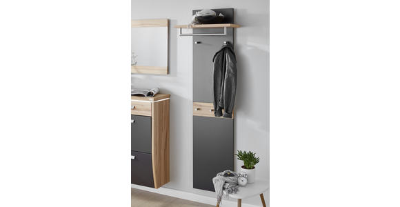 GARDEROBENPANEEL 45-60/187/28 cm - Dunkelbraun/Buchefarben, Design, Holz/Holzwerkstoff (45-60/187/28cm) - Dieter Knoll