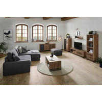 LOWBOARD  in 175/50/40 cm  - Hellbraun/Schwarz, Design, Glas/Holz (175/50/40cm) - Carryhome