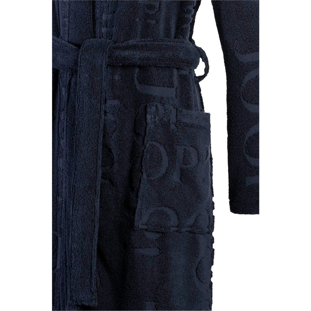 Thumbnail - Joop! Bademantel Repeat, Blau, Textil, Uni, Gr. 46/48, Handmade in Germany, Oeko-Tex® Standard 100, hochwertige Qualität...