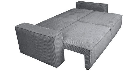 SCHLAFSOFA mit Liegefunktion, Schlafen auf Sitzhöhe, Rücken echt Cord Dunkelgrau - Dunkelgrau/Schwarz, KONVENTIONELL, Kunststoff/Textil (240/89/100cm) - Carryhome
