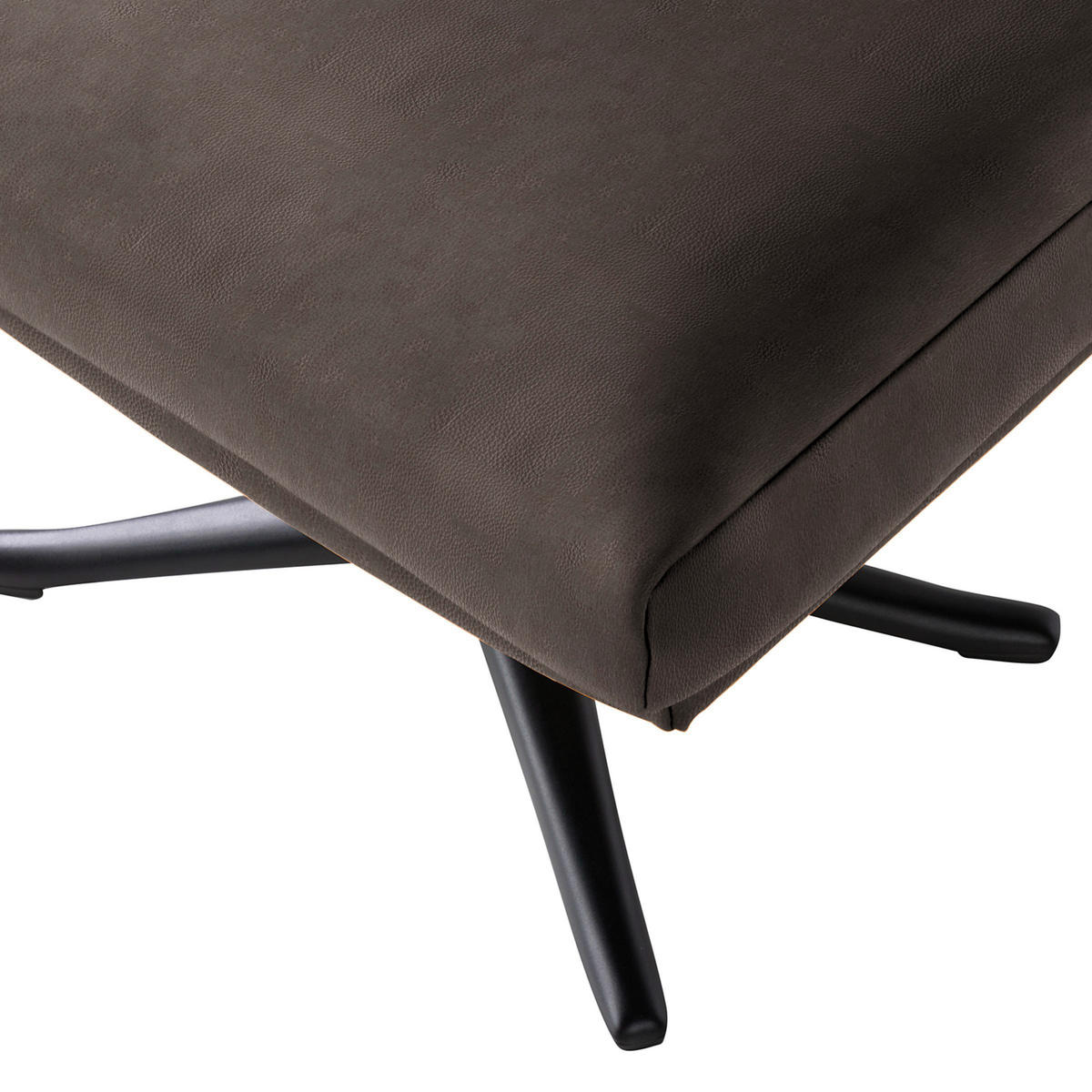OHRENSESSEL in Dunkelbraun  - Dunkelbraun/Schwarz, Design, Leder/Metall (84/104/96cm) - home24