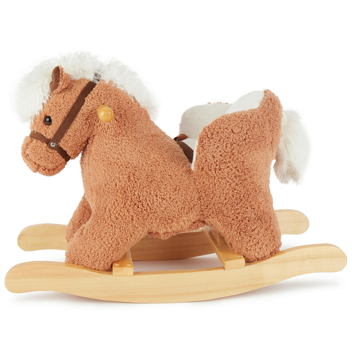 SCHAUKELTIER - Braun, Basics, Holz/Textil (60/26/42cm)