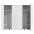 KLEIDERSCHRANK  in Weiß  - Alufarben/Weiß, KONVENTIONELL, Holzwerkstoff/Kunststoff (267/205/57cm) - Carryhome