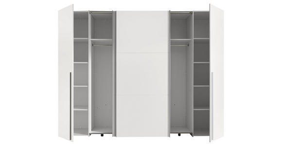 KLEIDERSCHRANK  in Weiß  - Alufarben/Weiß, KONVENTIONELL, Holzwerkstoff/Kunststoff (267/205/57cm) - Carryhome