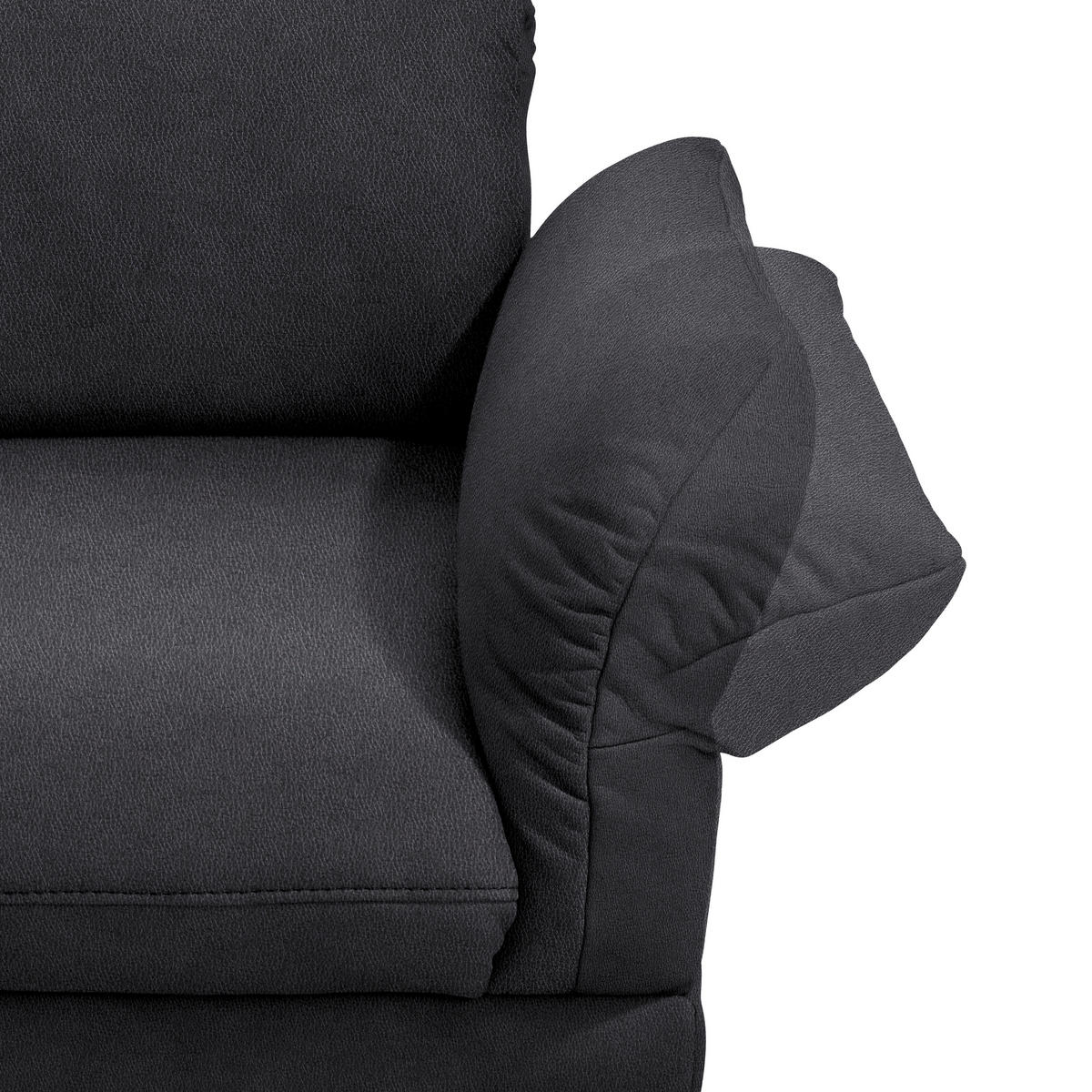 ECKSOFA Posh in Echtleder Anthrazit  173/308 cm  - Anthrazit, Design, Leder/Metall (173/308cm) - Joop!