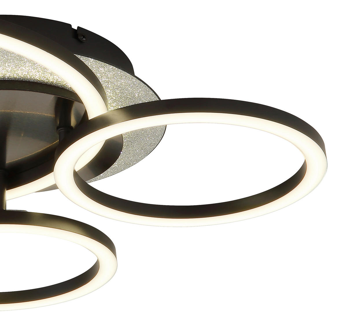 LED-DECKENLEUCHTE 46/42/11,5 cm   - Silberfarben/Schwarzchrom, Design, Kunststoff/Metall (46/42/11,5cm) - Globo