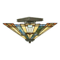 DECKENLEUCHTE Inglenook 35.6/20.3 cm   - Bronzefarben, KONVENTIONELL, Glas/Metall (35.6/20.3cm) - Elstead Lighting