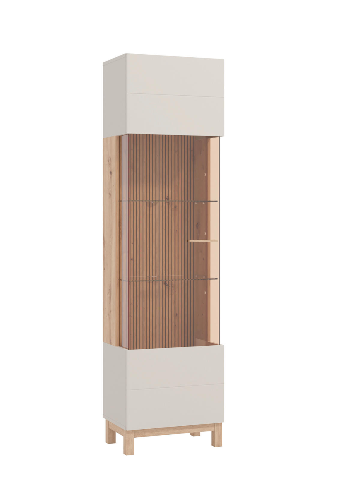 VITRIN kasmírszínű, Artisan tölgy  - kasmírszínű/Artisan tölgy, Basics, műanyag/faalapú anyag (51,5/35/191,5cm) - Hom`in