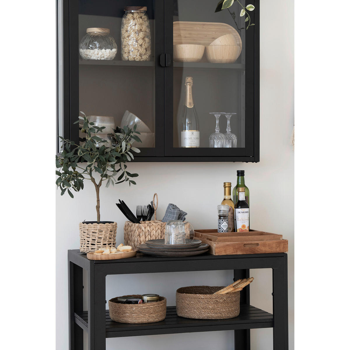 SERVERINGSVAGN i svart  - svart, Modern, metall/plast (45/75/75cm) - MID.YOU
