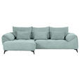 ECKSOFA in Cord Mintgrün  176/311 cm  - Schwarz/Mintgrün, KONVENTIONELL, Textil/Metall (176/311cm) - Carryhome