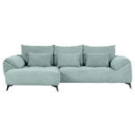 ECKSOFA in Cord Mintgrün  176/311 cm  - Schwarz/Mintgrün, KONVENTIONELL, Textil/Metall (176/311cm) - Carryhome
