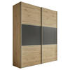 SCHWEBETÜRENSCHRANK in Anthrazit, Eiche Artisan  - Anthrazit/Alufarben, Holzwerkstoff/Metall (200/222/68cm) - Moderano