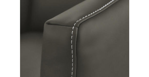 2-SITZER-SOFA  in Echtleder Dunkelgrau   - Eichefarben/Dunkelgrau, Natur, Leder/Holz (207/86/87cm) - Valnatura