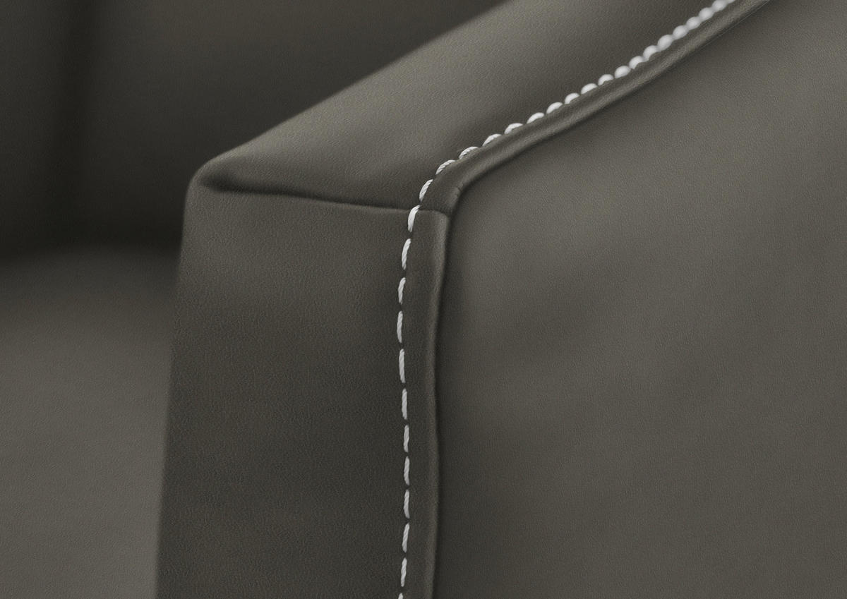 2-SITZER-SOFA Echtleder Dunkelgrau  - Eichefarben/Dunkelgrau, Natur, Leder/Holz (207/86/87cm) - Valnatura