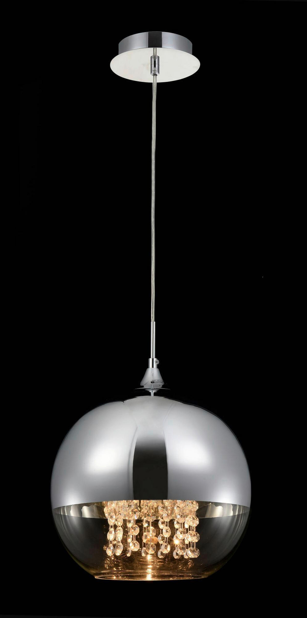 PENDELLEUCHTE 30/30/28 cm    - Transparent/Nickelfarben, Trend, Glas/Metall (30/30/28cm) - MAYTONI