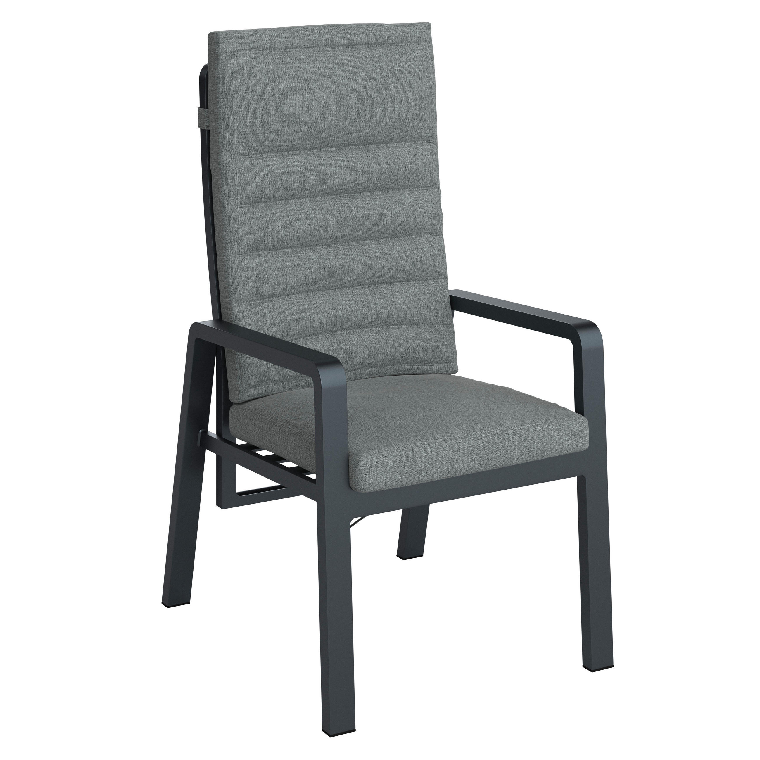 GARTENSESSEL Aluminium Grau, Schwarz  - Schwarz/Grau, MODERN, Textil/Metall (60/110/72cm) - Ambia Garden