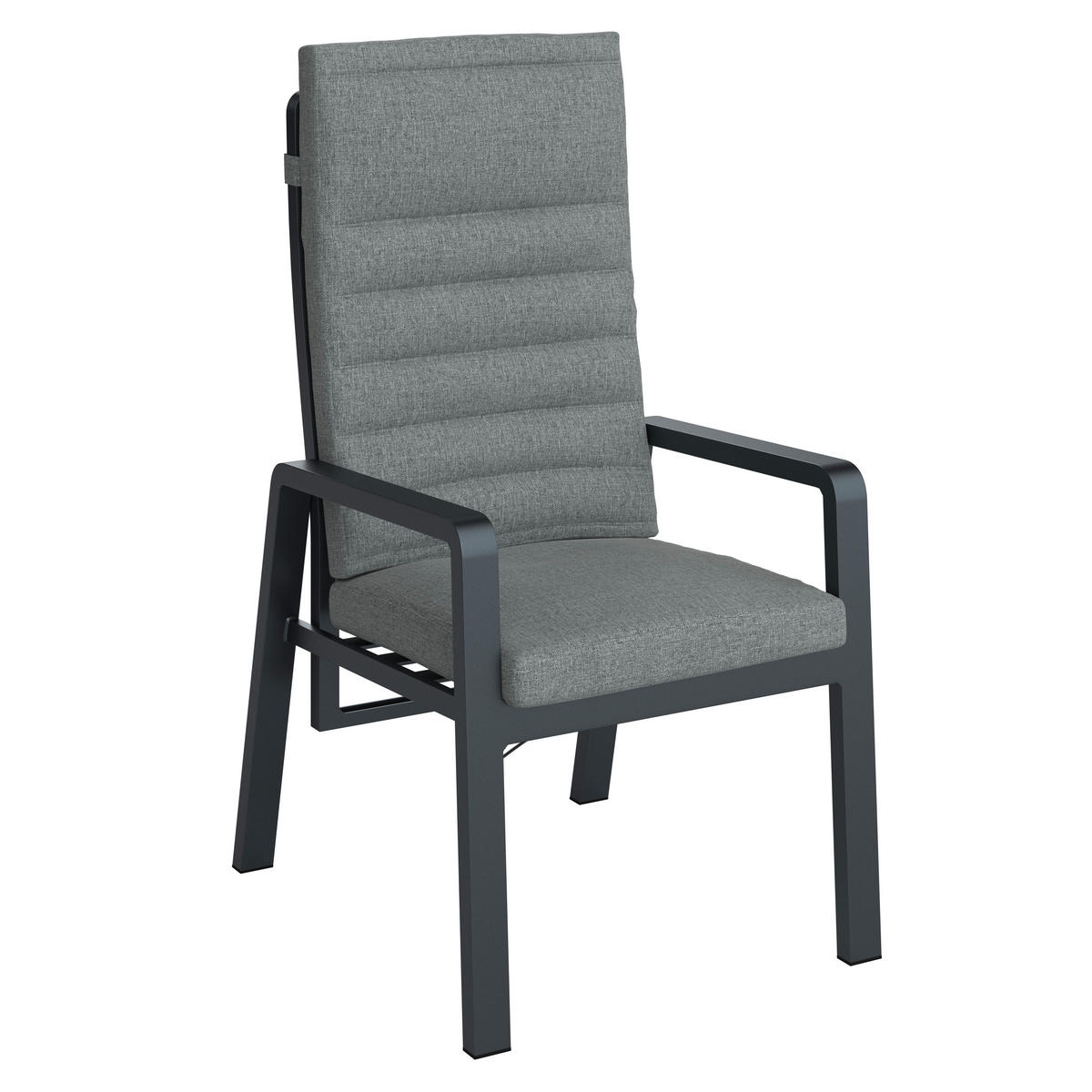 GARTENSESSEL Aluminium Grau, Schwarz  - Schwarz/Grau, MODERN, Textil/Metall (60/110/72cm) - Ambia Garden