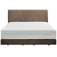 BOXSPRINGBETT 160/200 cm,  in Schlammfarben, Topper, Matratzen, H3 + H3 = fest  - Schlammfarben/Schwarz, Design, Kunststoff/Textil (160/200cm) - Dieter Knoll