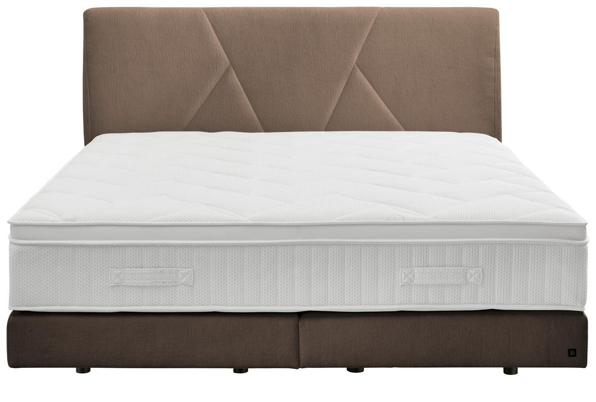 BOXSPRINGBETT 160/200 cm,  in Schlammfarben, Topper, Matratzen, H3 + H3 = fest  - Schlammfarben/Schwarz, Design, Kunststoff/Textil (160/200cm) - Dieter Knoll