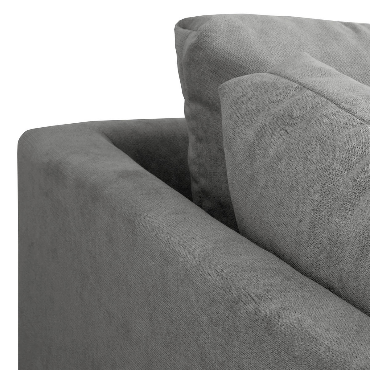 ECKSOFA inkl. Hocker Ariella Dunkelgrau Mikrofaser  - Dunkelgrau/Naturfarben, Design, Holz/Textil (161/231cm) - Livetastic