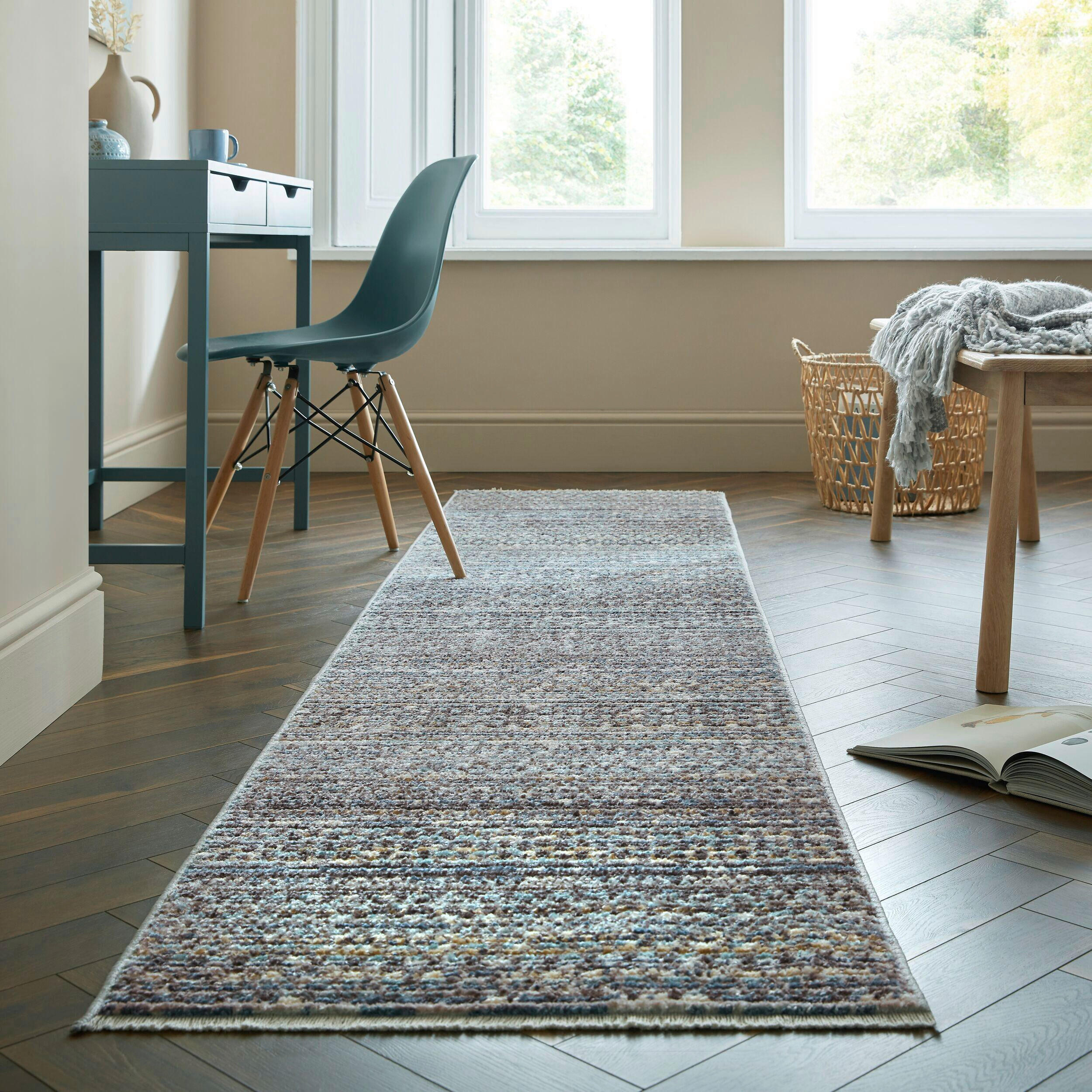 LÄUFER 60/230 cm Santiago Blau - Blau, Basics, Textil (60/230cm)