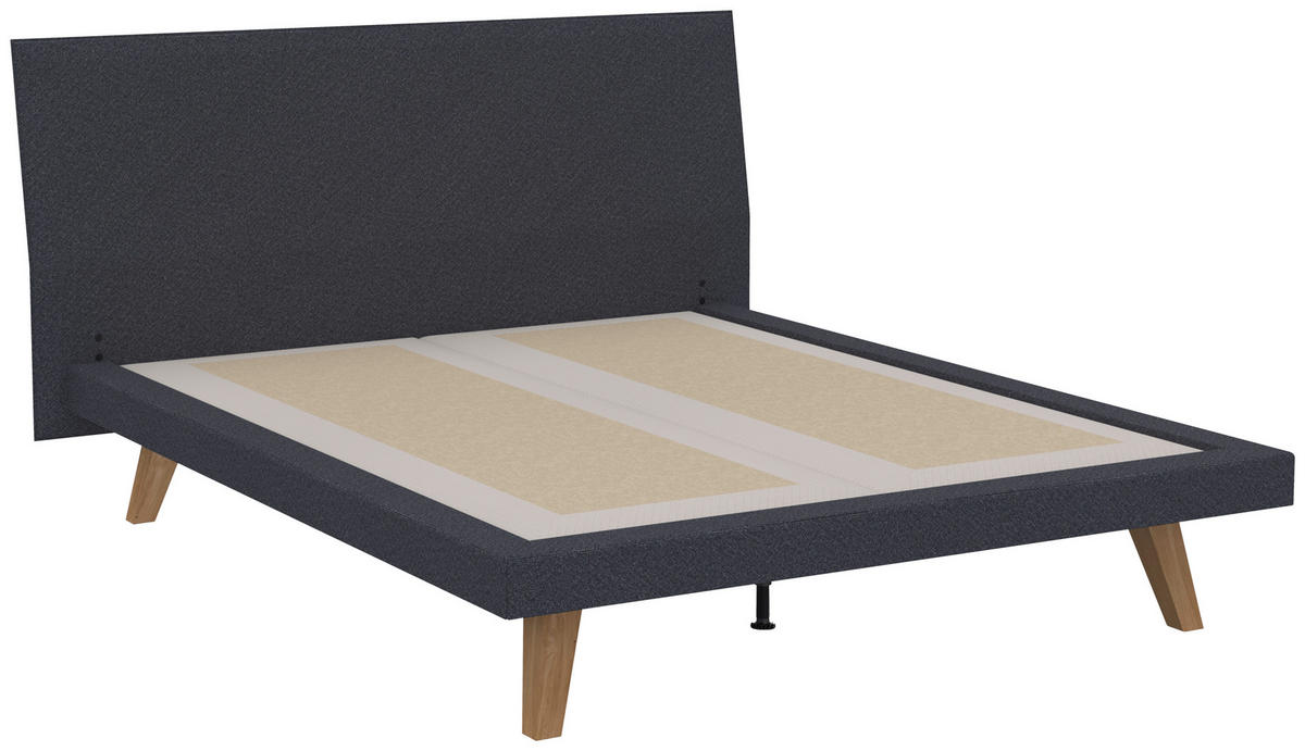 ČALOUNĚNÁ POSTEL, 140/200 cm antracitová, platinová, divoký dub - divoký dub/antracitová, Moderní, dřevo/textil (140/200cm) - Livetastic