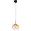 HÄNGELEUCHTE 18/120 cm    - Klar/Messingfarben, Design, Glas/Metall (18/120cm) - Globo