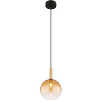 HÄNGELEUCHTE 18/120 cm    - Klar/Messingfarben, Design, Glas/Metall (18/120cm) - Globo