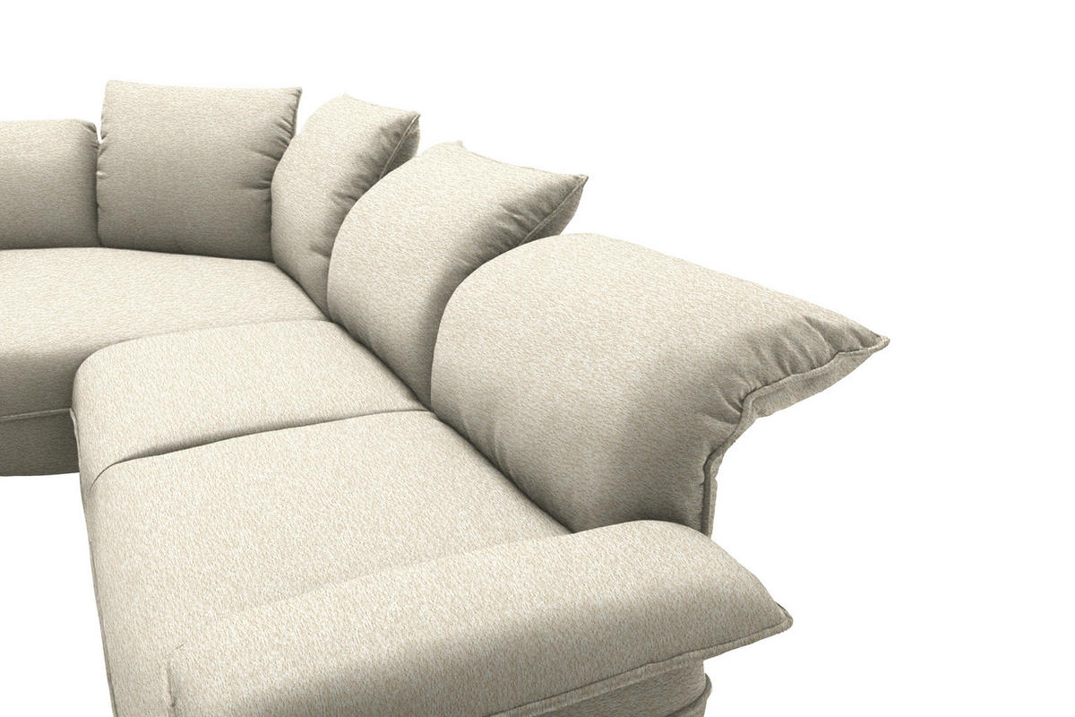 ECKSOFA  in Chenille Beige  154/343 cm  - Beige/Schwarz, Design, Kunststoff/Textil (154/343cm) - Koinor