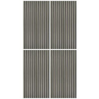 PANNEAU ACOUSTIQUE Echtholz 4 Stück  - Graubraun, Konventionell, Holz/Kunststoff (52/104/2,2cm)